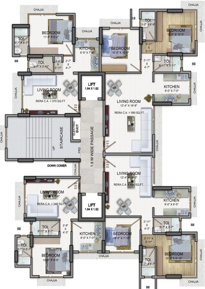 Floor Plan of Samarth Nandadeep in Goregaon East, Mumbai - Image 38882