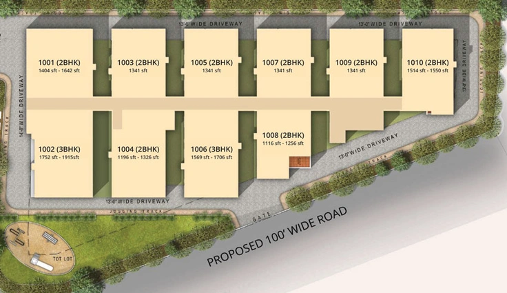 Master Plan of Trishala Saffron Elite in Nallagandla, Hyderabad - Image 53923