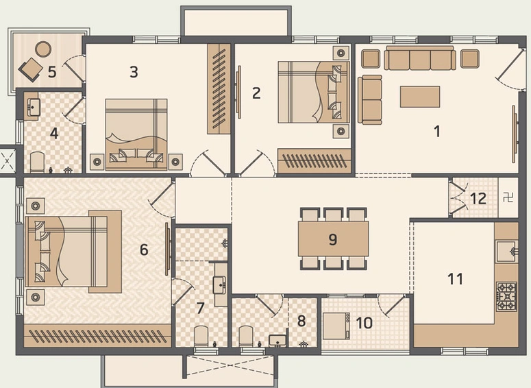 3 BHK Flat in Gokul Bhuvanam in Nizampet, Hyderabad - Image 507017