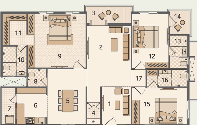 3 BHK Flat in Gokul Bhuvanam in Nizampet, Hyderabad - Image 507018