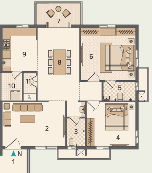 2 BHK Flat in Gokul Bhuvanam in Nizampet, Hyderabad - Image 507016
