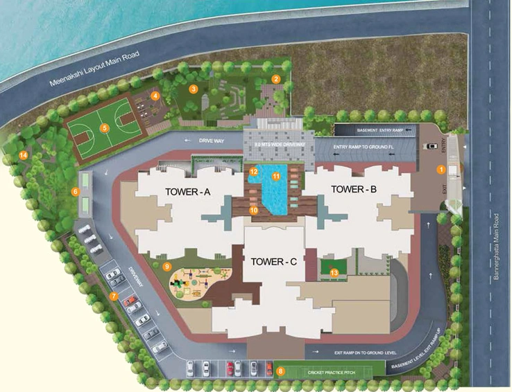 Master Plan of Sattva Aqua Vista in Bannerghatta, Bangalore - Image 40168