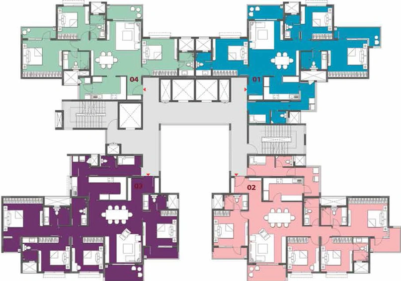 Floor Plan of Prestige Elm Park in Whitefield, Bangalore - Image 40216