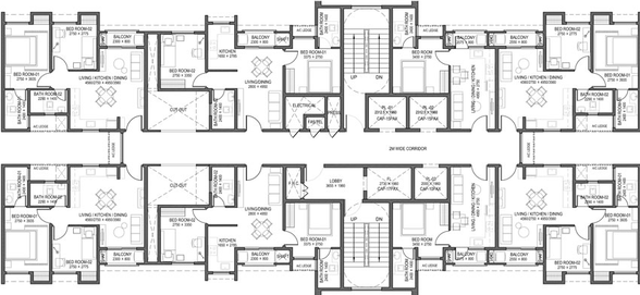 Floor Plan of Sobha Brooklyn Towers in Electronic City, Bangalore - Image 40231