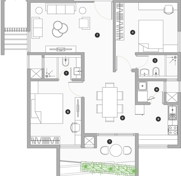 2 BHK Flat in Myscape Sanctuary in Hafeezpet, Hyderabad - Image 507246