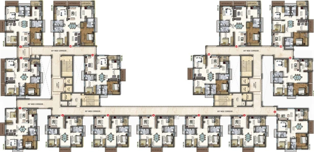 Floor Plan of Riddhi Saphire in Narsingi, Hyderabad - Image 54211