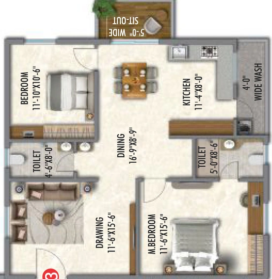 2 BHK Flat in Arkala Life in Tukkuguda, Hyderabad - Image 679915