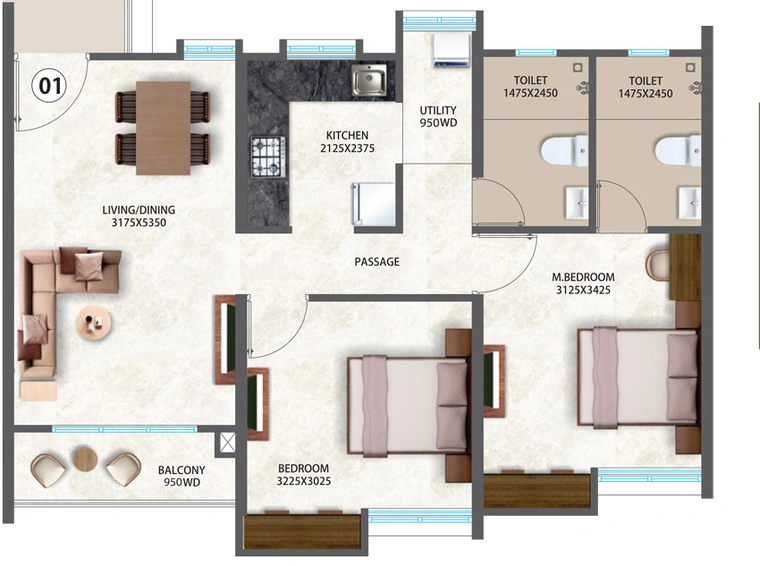 2 BHK Flat in Kumar Megapolis Spotlight in Hinjewadi, Pune - Image 422925