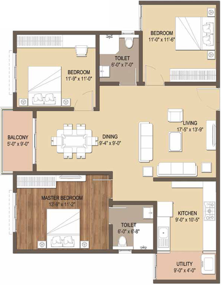 3 BHK Flat in GM Global Techies Town in Electronic City, Bangalore - Image 473388