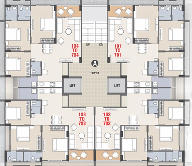 Floor Plan of Navkar Sunflower in Shilaj, Ahmedabad - Image 122585