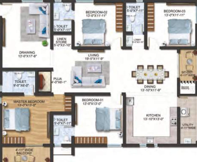 3 BHK Flat in Sumadhura The Olympus in Nanakramguda, Hyderabad - Image 144006