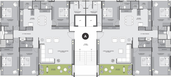 Floor Plan of Akshar iland in Thaltej, Ahmedabad - Image 30897