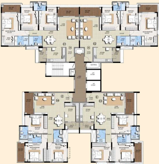 Floor Plan of Sterling Ascentia in Bellandur, Bangalore - Image 41209