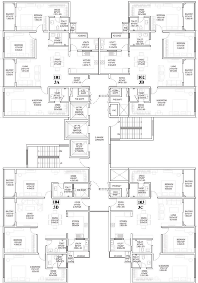 Floor Plan of Adarsh Park Heights in Varthur, Bangalore - Image 41235