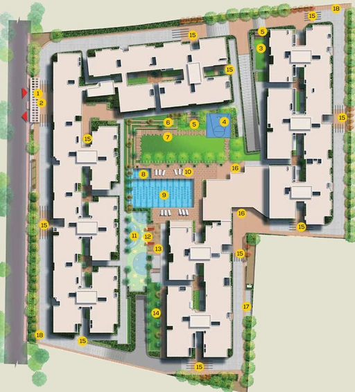 Master Plan of Adarsh Pinecourt in Hennur Road, Bangalore - Image 85268