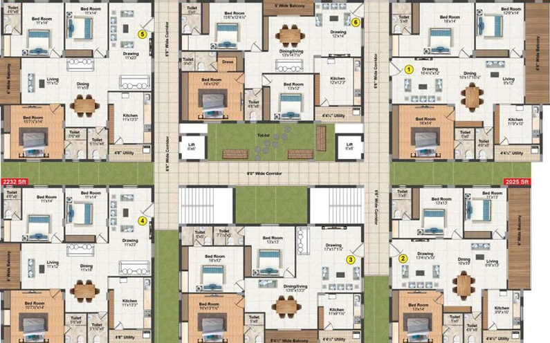 Floor Plan of KSN Sreevaari Pride in Kompally, Hyderabad - Image 54537