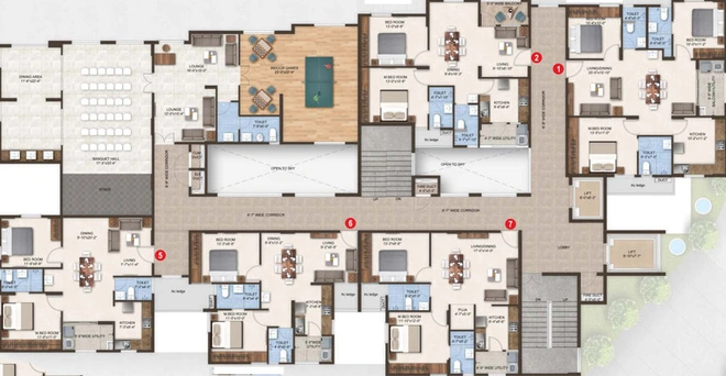 Floor Plan of SMR Vinay Heights in Bandlaguda Jagir, Hyderabad - Image 91396
