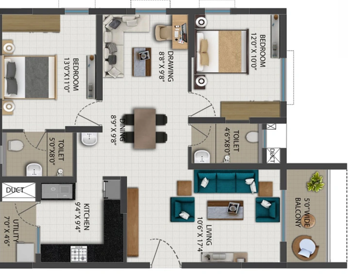 2 BHK Flat in Ramky One Orbit in Nallagandla, Hyderabad - Image 509011