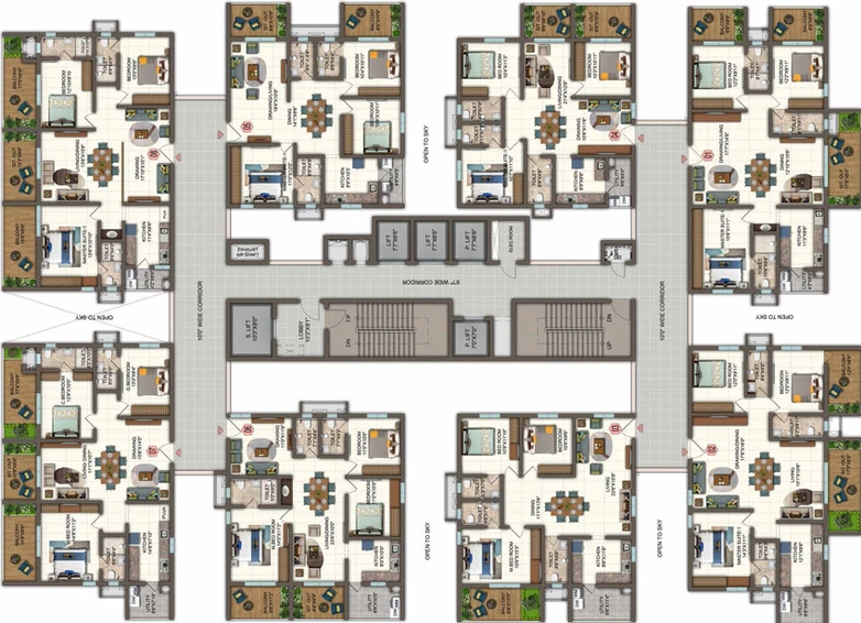 Floor Plan of Candeur Twins in Miyapur, Hyderabad - Image 300