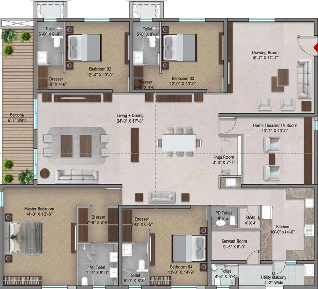 4 BHK Flat in Vasavi Ananda Nilayam in Saroornagar, Hyderabad - Image 509054
