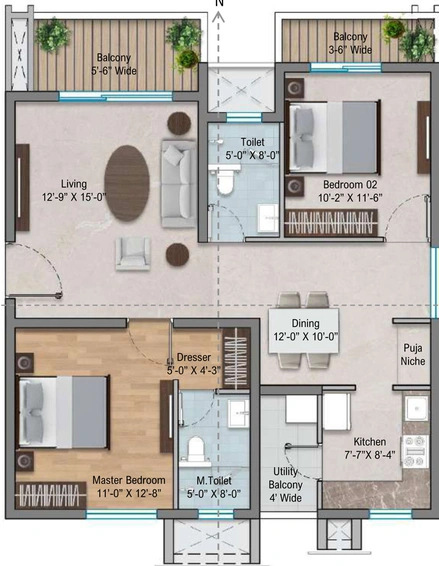 2 BHK Flat in Vasavi Ananda Nilayam in Saroornagar, Hyderabad - Image 509052