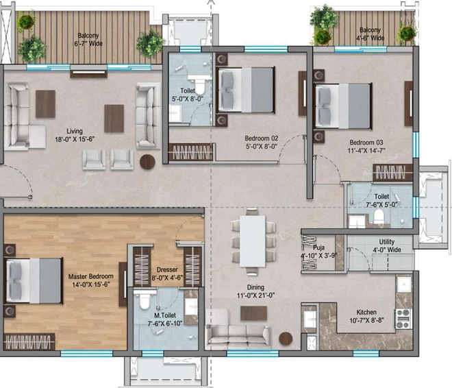 3 BHK Flat in Vasavi Ananda Nilayam in Saroornagar, Hyderabad - Image 509053