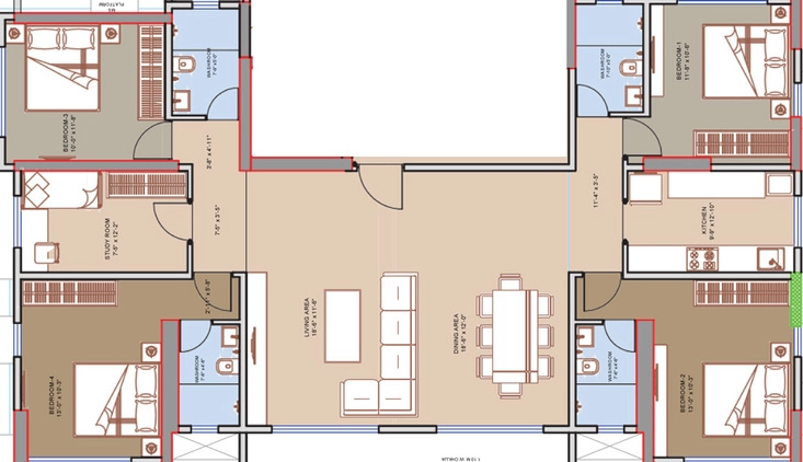 4 BHK Flat in Blue Waves in Dadar West, Mumbai - Image 904806