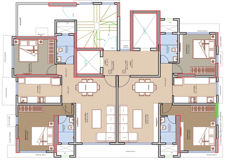 Floor Plan of Blue Waves in Dadar West, Mumbai - Image 56566