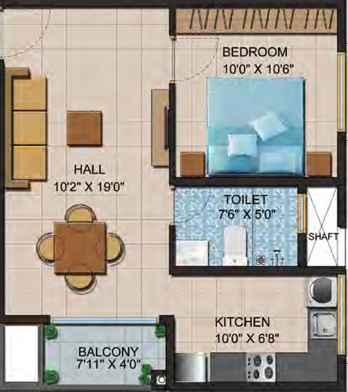 2 BHK Flat in Shriram Liberty Square in Electronic City, Bangalore - Image 482538