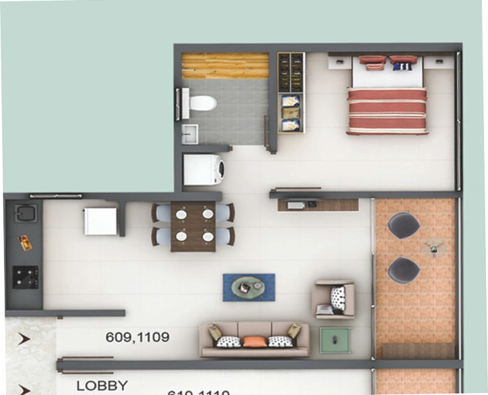 1 BHK Flat in The Groves - Blue Ridge in Hinjewadi, Pune - Image 423285