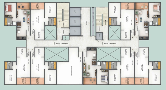 Floor Plan of The Groves - Blue Ridge in Hinjewadi, Pune - Image 12135
