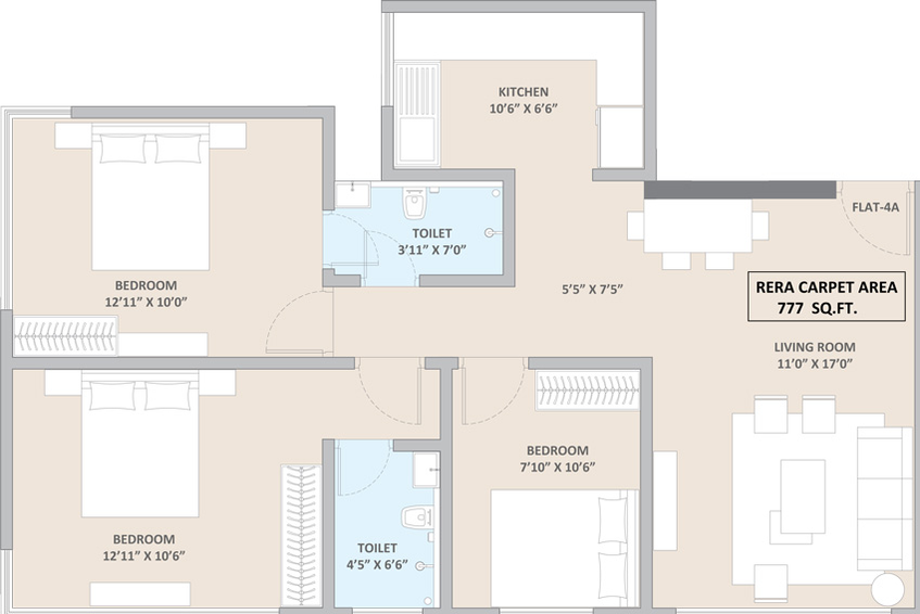 3 BHK Flat in Excel Trident in Ghatkopar West, Mumbai - Image 658547