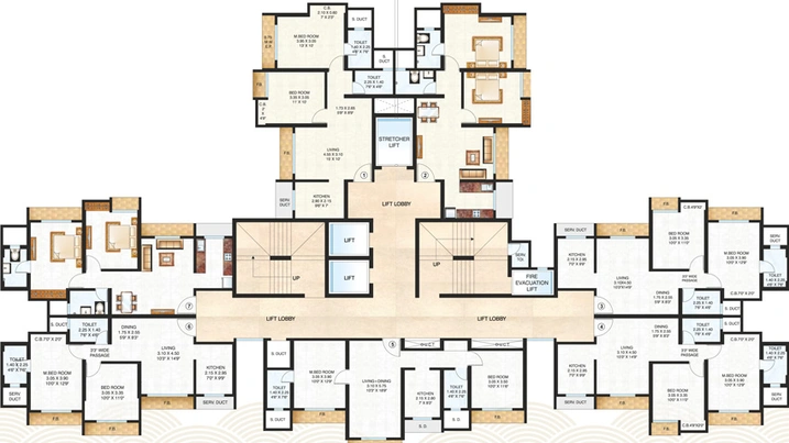 Floor Plan of Raunak Unnathi Woods Supreme in Ghodbunder Road, Thane - Image 27349