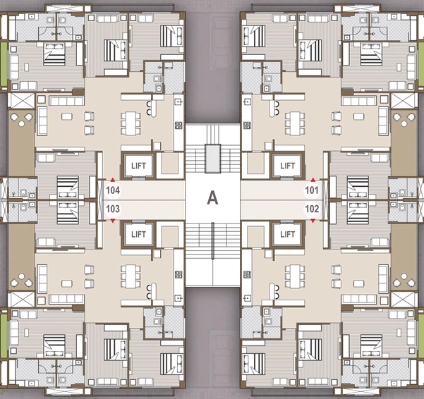 Floor Plan of Swati Symphony in Bodakdev, Ahmedabad - Image 31489
