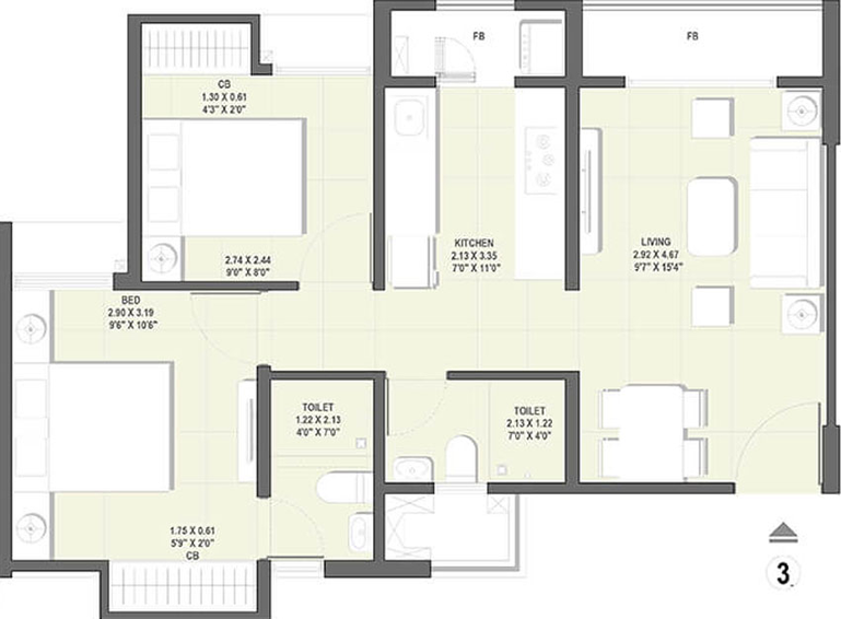 2 BHK Flat in Rustomjee Avenue L1 & L2 in Virar West, Palghar - Image 653504