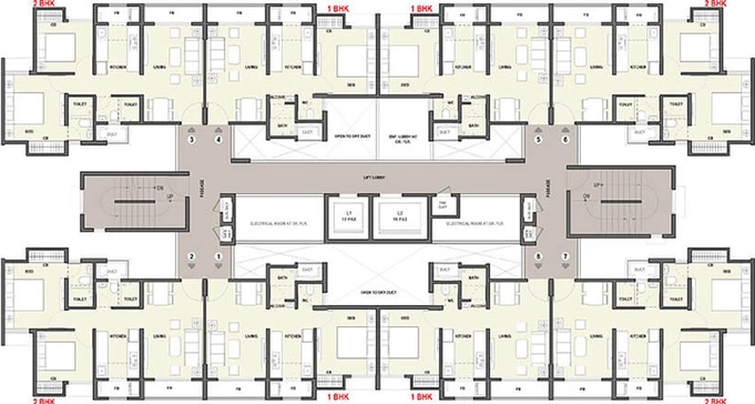 Floor Plan of Rustomjee Avenue L1 & L2 in Virar West, Palghar - Image 88236