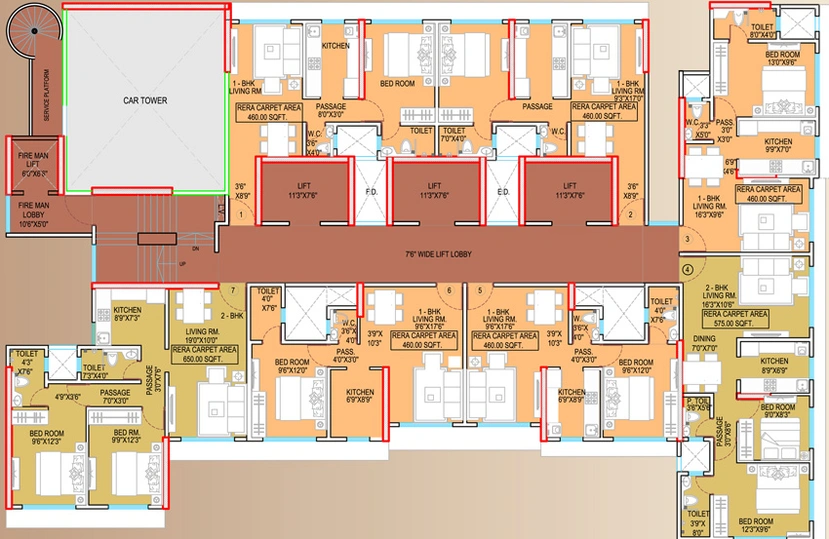 Floor Plan of Fortune Star in Byculla West, Mumbai - Image 110172