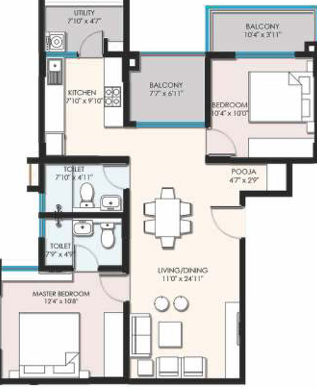 2 BHK Flat in SBR Tejas in Whitefield, Bangalore - Image 483971