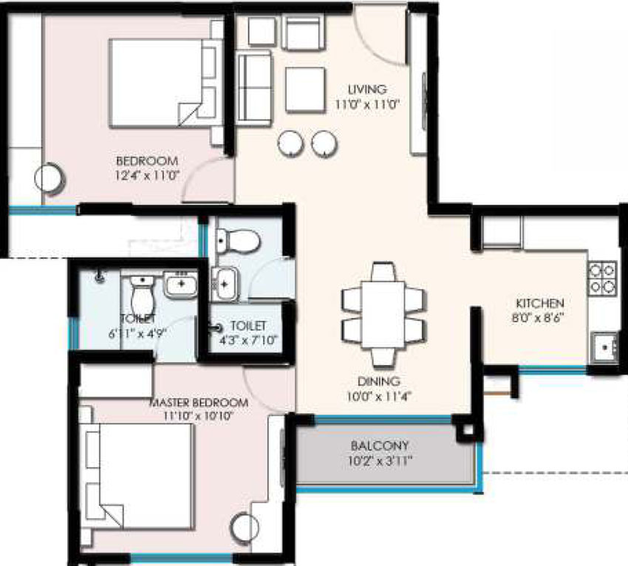 2 BHK Flat in SBR Tejas in Whitefield, Bangalore - Image 483970