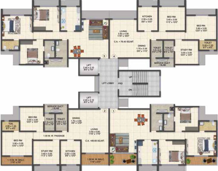 Floor Plan of Amardeep Anutham in Mulund East, Mumbai - Image 42013