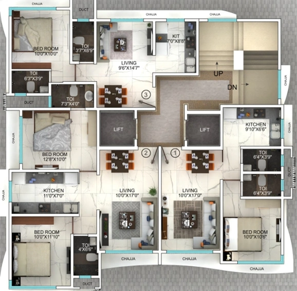 Floor Plan of Aayush Aarna in Chembur East, Mumbai - Image 42154