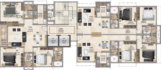 Floor Plan of K&M Madonna in Chembur East, Mumbai - Image 42219