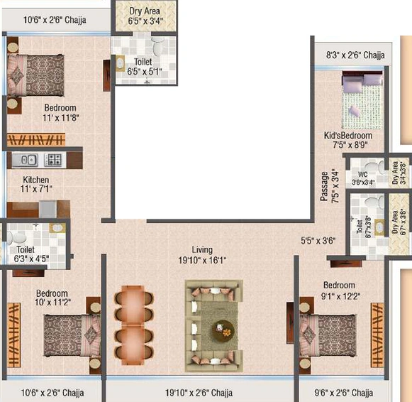 5 BHK Flat in Metro Tulsi Elanza in Chembur East, Mumbai - Image 483827