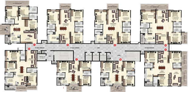 Floor Plan of Ananda The Drizzle in Narsingi, Hyderabad - Image 55440