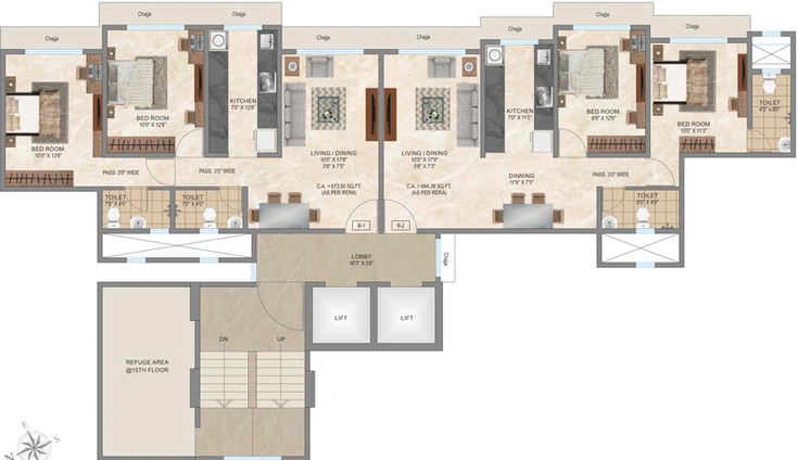 Floor Plan of Meera Bellezza in Mulund East, Mumbai - Image 42302