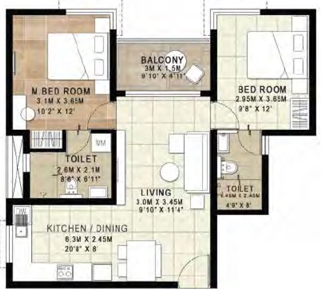 2 BHK Flat in Brigade Horizon in Mysore Road, Bangalore - Image 484016