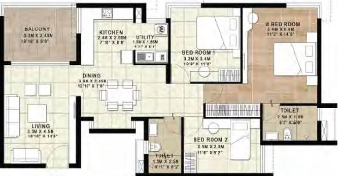 3 BHK Flat in Brigade Horizon in Mysore Road, Bangalore - Image 484018