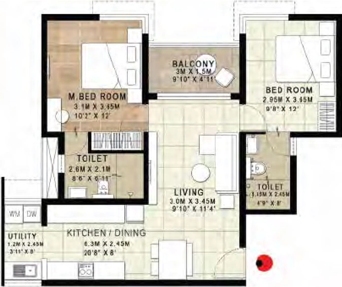 2 BHK Flat in Brigade Horizon in Mysore Road, Bangalore - Image 484017