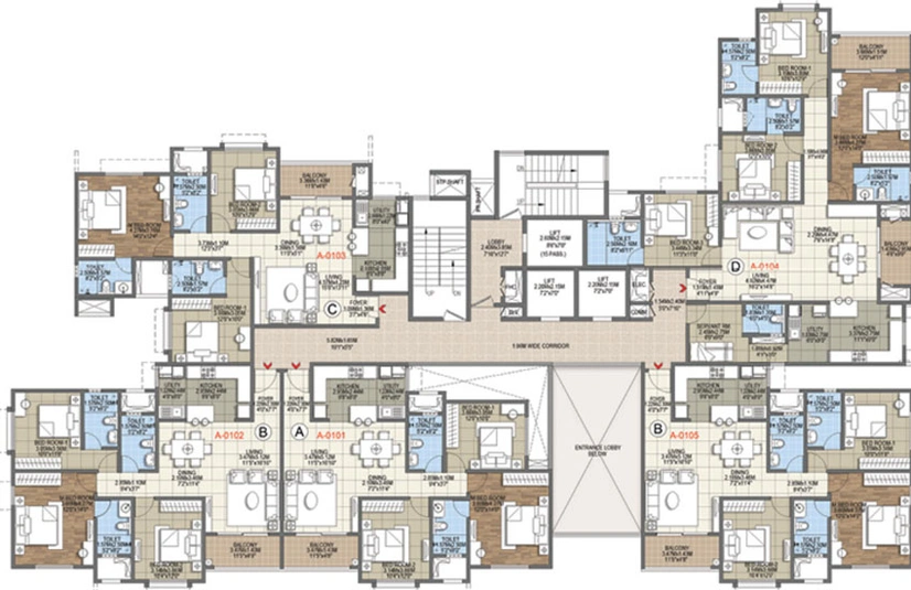 Floor Plan of Brigade Nanda Heights in Padmanabhanagar, Bangalore - Image 42441