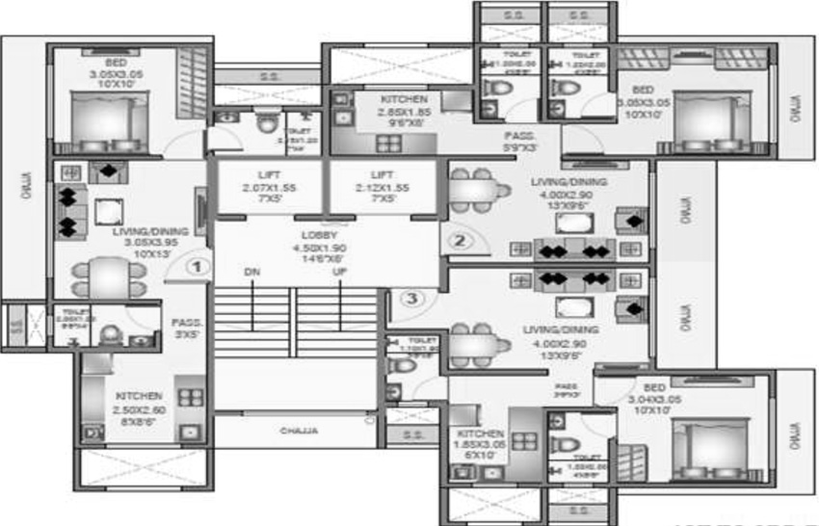 Floor Plan of Pardis Sai Shraddha in Chembur East, Mumbai - Image 42418